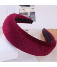 Velvet Thickened Design Women Hair Hoop - Wine Red