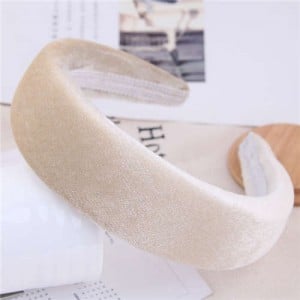 Velvet Thickened Design Women Hair Hoop - Khaki