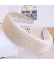 Velvet Thickened Design Women Hair Hoop - Khaki