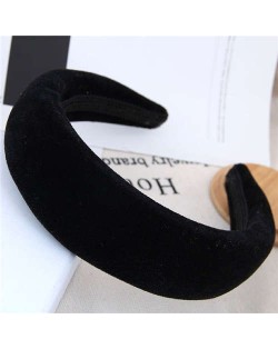 Velvet Thickened Design Women Hair Hoop - Black