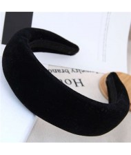 Velvet Thickened Design Women Hair Hoop - Black