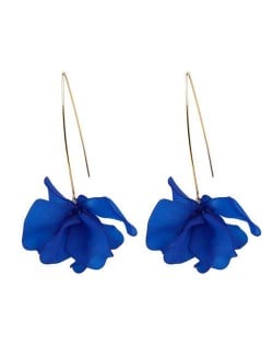 Creative Design High Fashion Dangling Flower Women Earrings - Royal Blue