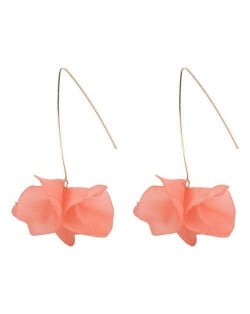 Creative Design High Fashion Dangling Flower Women Earrings - Orange