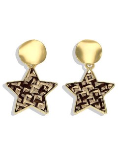 High Fashion Dangling Pentagram Design Women Costume Earrings - Yellow and Black