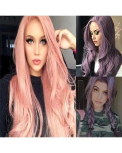 Japanese Cosplay Fashion Middle Side Part Body Wave Long Hair Women Synthetic Wig