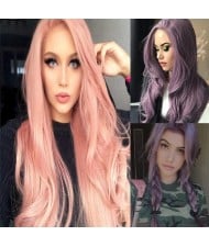 Japanese Cosplay Fashion Middle Side Part Body Wave Long Hair Women Synthetic Wig