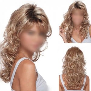 High Fashion Blonde Curly Hair Women Synthetic Wig