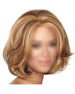 Blonde Curly High Fashion Short Hair Women Synthetic Wig