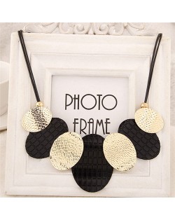 Oval Shape Pendants Design Rope Weaving Women Fashion Necklace