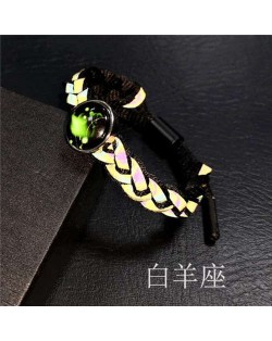 Constellation Pop Fashion Weaving Rope Luminous Bracelet - Aries