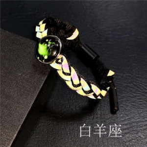 Constellation Pop Fashion Weaving Rope Luminous Bracelet - Aries