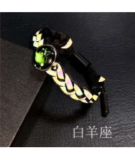 Constellation Pop Fashion Weaving Rope Luminous Bracelet - Aries