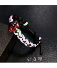 Constellation Pop Fashion Weaving Rope Luminous Bracelet - Virgo