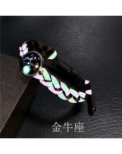 Constellation Pop Fashion Weaving Rope Luminous Bracelet - Taurus