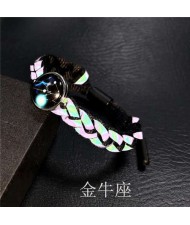 Constellation Pop Fashion Weaving Rope Luminous Bracelet - Taurus