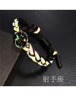 Constellation Pop Fashion Weaving Rope Luminous Bracelet - Sagittarius