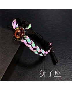 Constellation Pop Fashion Weaving Rope Luminous Bracelet - Leo