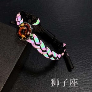 Constellation Pop Fashion Weaving Rope Luminous Bracelet - Leo