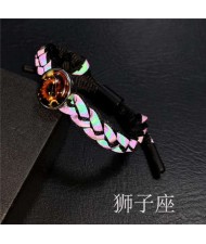 Constellation Pop Fashion Weaving Rope Luminous Bracelet - Leo