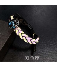 Constellation Pop Fashion Weaving Rope Luminous Bracelet - Pisces