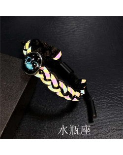 Constellation Pop Fashion Weaving Rope Luminous Bracelet - Aquarius