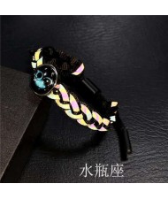 Constellation Pop Fashion Weaving Rope Luminous Bracelet - Aquarius