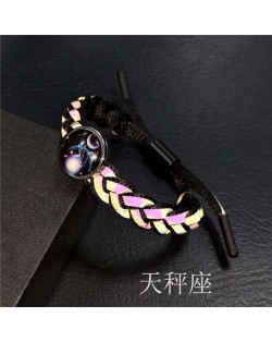 Constellation Pop Fashion Weaving Rope Luminous Bracelet - Libra