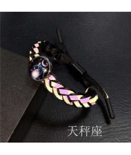 Constellation Pop Fashion Weaving Rope Luminous Bracelet - Libra