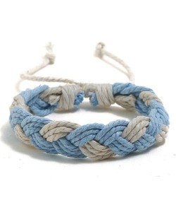 Cute Rope Weaving Design Women Friendship Bracelet - Blue