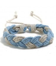 Cute Rope Weaving Design Women Friendship Bracelet - Blue