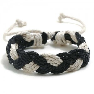 Cute Rope Weaving Design Women Friendship Bracelet - Black