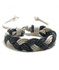 Cute Rope Weaving Design Women Friendship Bracelet - Gray