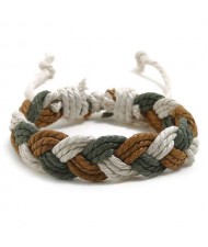 Cute Rope Weaving Design Women Friendship Bracelet - Brown