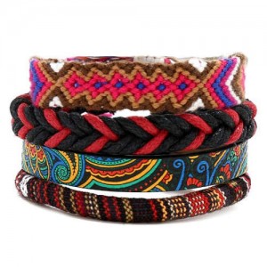 Vintage Folk Fashion Weaving Friendship Bracelets Combo