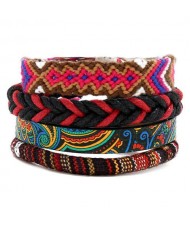 Vintage Folk Fashion Weaving Friendship Bracelets Combo