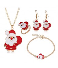 Santa Clause Christmas Fashion 4 pcs Costume Jewelry Set