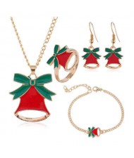 Christmas Bell Fashion 4 pcs Costume Jewelry Set