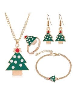 Christmas Tree Design 4 pcs Costume Jewelry Set