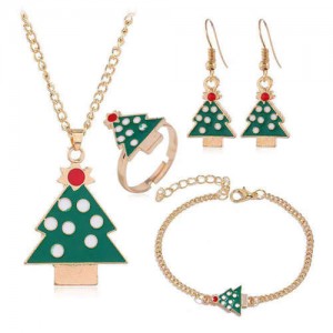 Christmas Tree Design 4 pcs Costume Jewelry Set