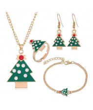 Christmas Tree Design 4 pcs Costume Jewelry Set