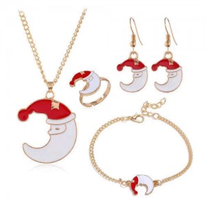 Moon Design Christmas Fashion 4 pcs Fashion Jewelry Set