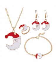 Moon Design Christmas Fashion 4 pcs Fashion Jewelry Set