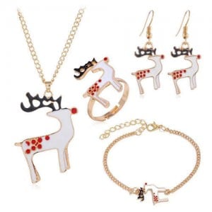 Christmas High Fashion Deers Design 4 pcs Costume Jewelry Set