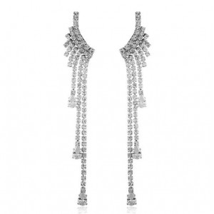 Shining Rhinestone Angel Wings Tassel Fashion Women Earrings