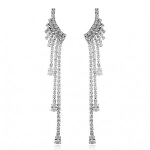 Shining Rhinestone Angel Wings Tassel Fashion Women Earrings