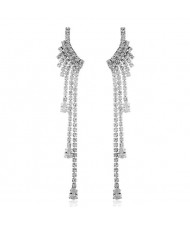 Shining Rhinestone Angel Wings Tassel Fashion Women Earrings