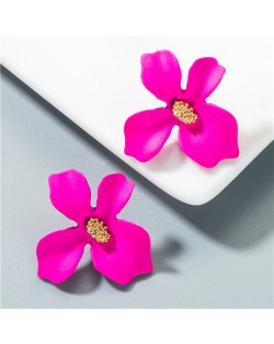 Korean Fashion Romantic Flower Design Women Costume Earrings - Rose