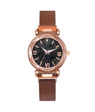 5 Colors Available Starry Sky Index Design High Fashion Unisex Wrist Watch