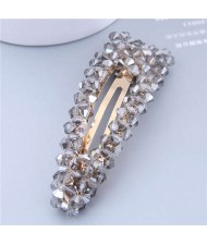 Shining Crystal Bar Shape Korean Fashion Women Hair Clip - Gray