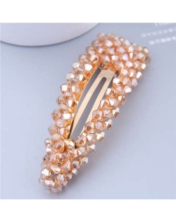 Shining Crystal Bar Shape Korean Fashion Women Hair Clip - Champagne